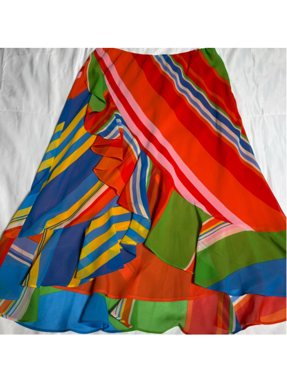 Women's Lauren Ralph Lauren Asymmetrical Skirt Size M Multi-color - Picture 2 of 7